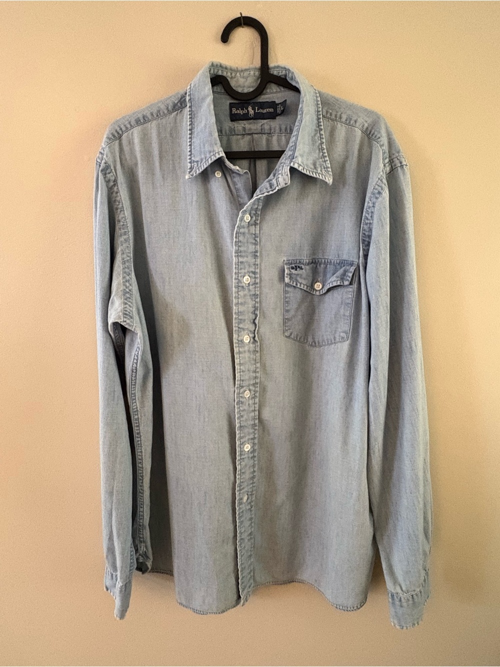 Vintage Ralph Lauren Light Blue Denim Button-Up Shirt